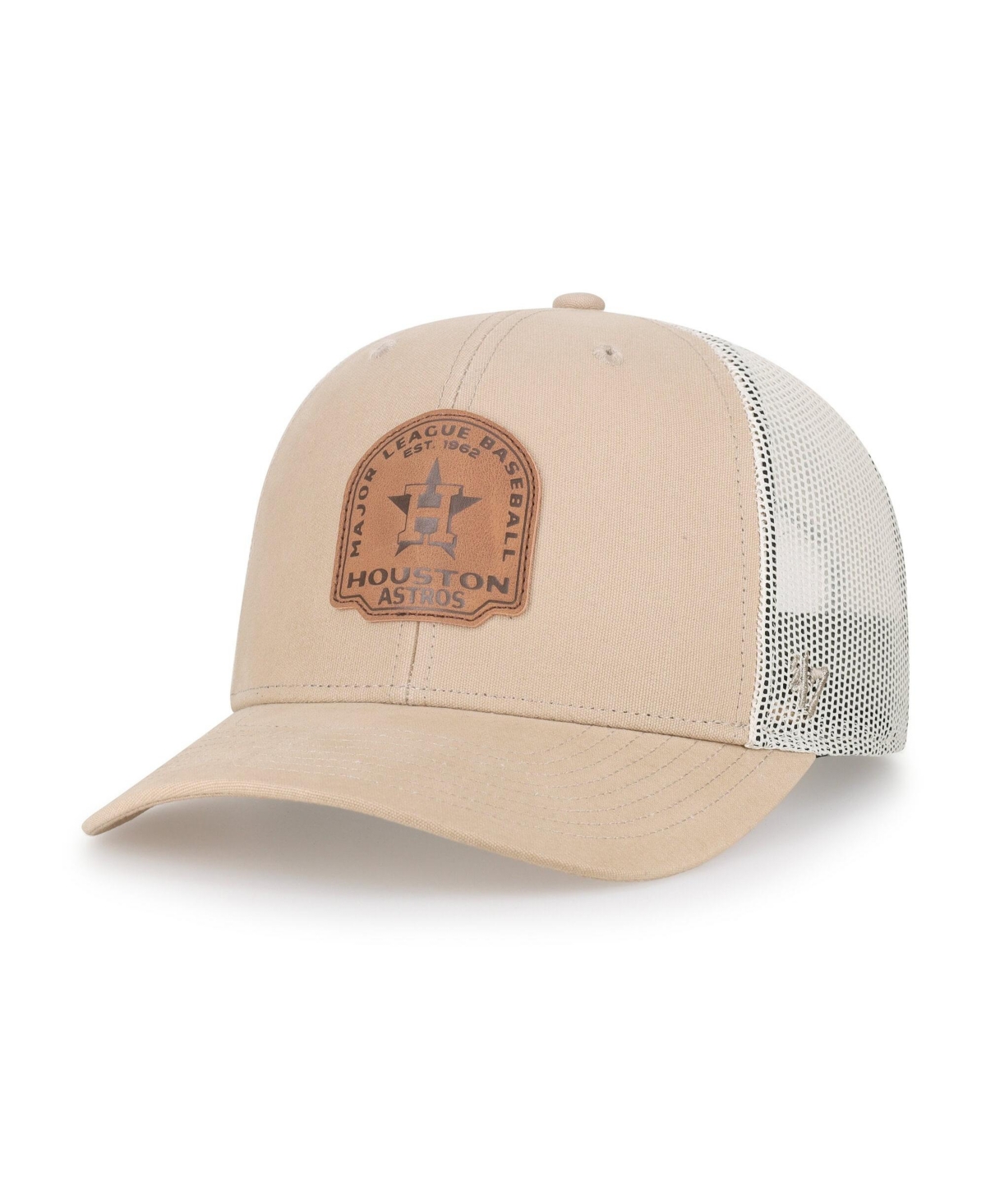 '47 Brand Men's Khaki Houston Astros Bonehide Trucker Snapback Hat - Khaki