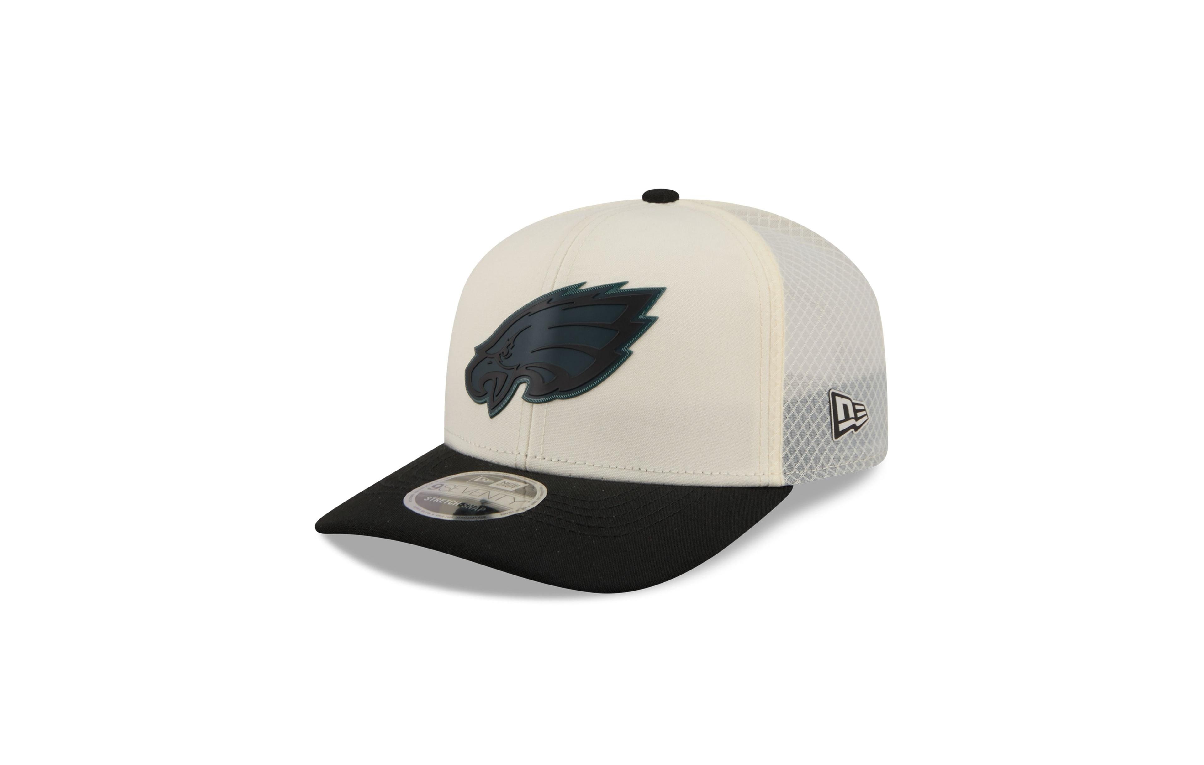 New Era Men's Cream/Black Philadelphia Eagles Color Pop 9SEVENTY Adjustable Hat