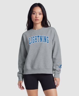 Women's Heather Gray Tampa Bay Lightning Applique Crewneck Sweatshirt