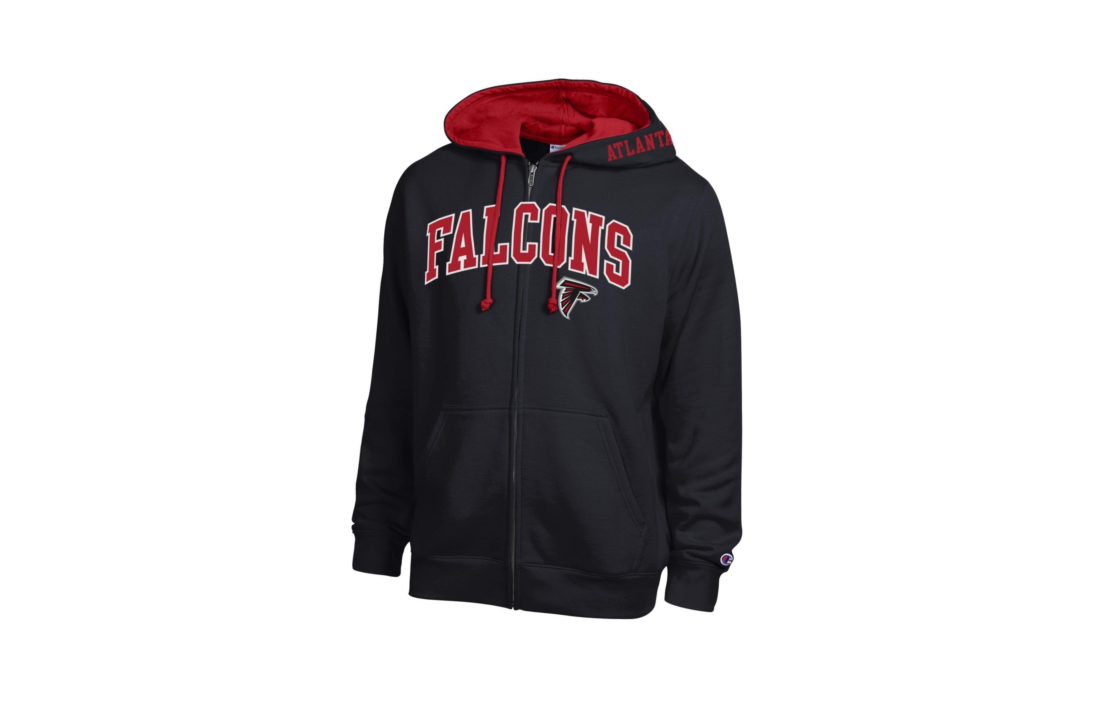 Champion Men's Black/Red Atlanta Falcons Full-Zip Hoodie