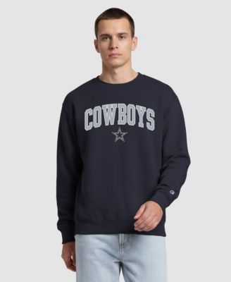 Men's Navy Dallas Cowboys Contrast Patch Crewneck Sweatshirt
