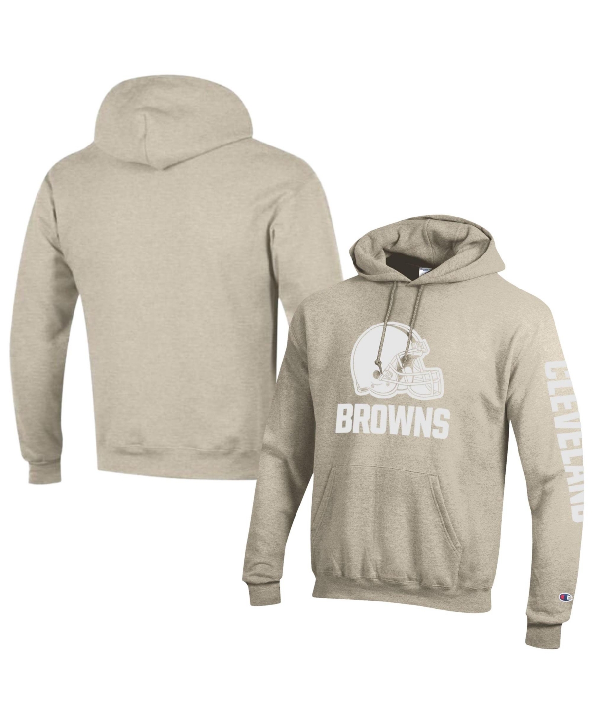 Champion Men's Oatmeal Cleveland Browns Powerblend Hoodie - Oatmeal
