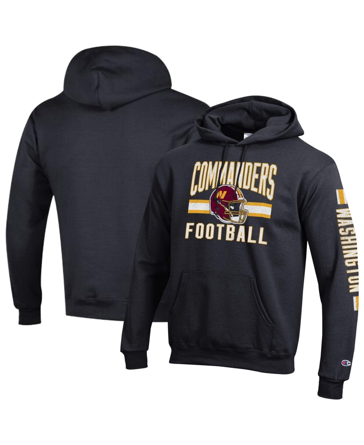 Champion Men's Black Washington Commanders Powerblend Hoodie - Black