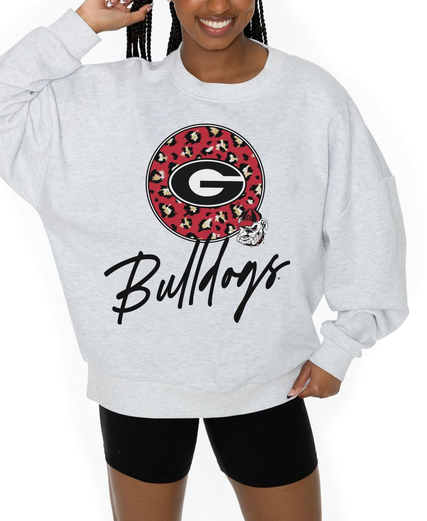 Женская толстовка Gameday Couture Ash Georgia Bulldogs Premium Fleece Pullover — фото 3