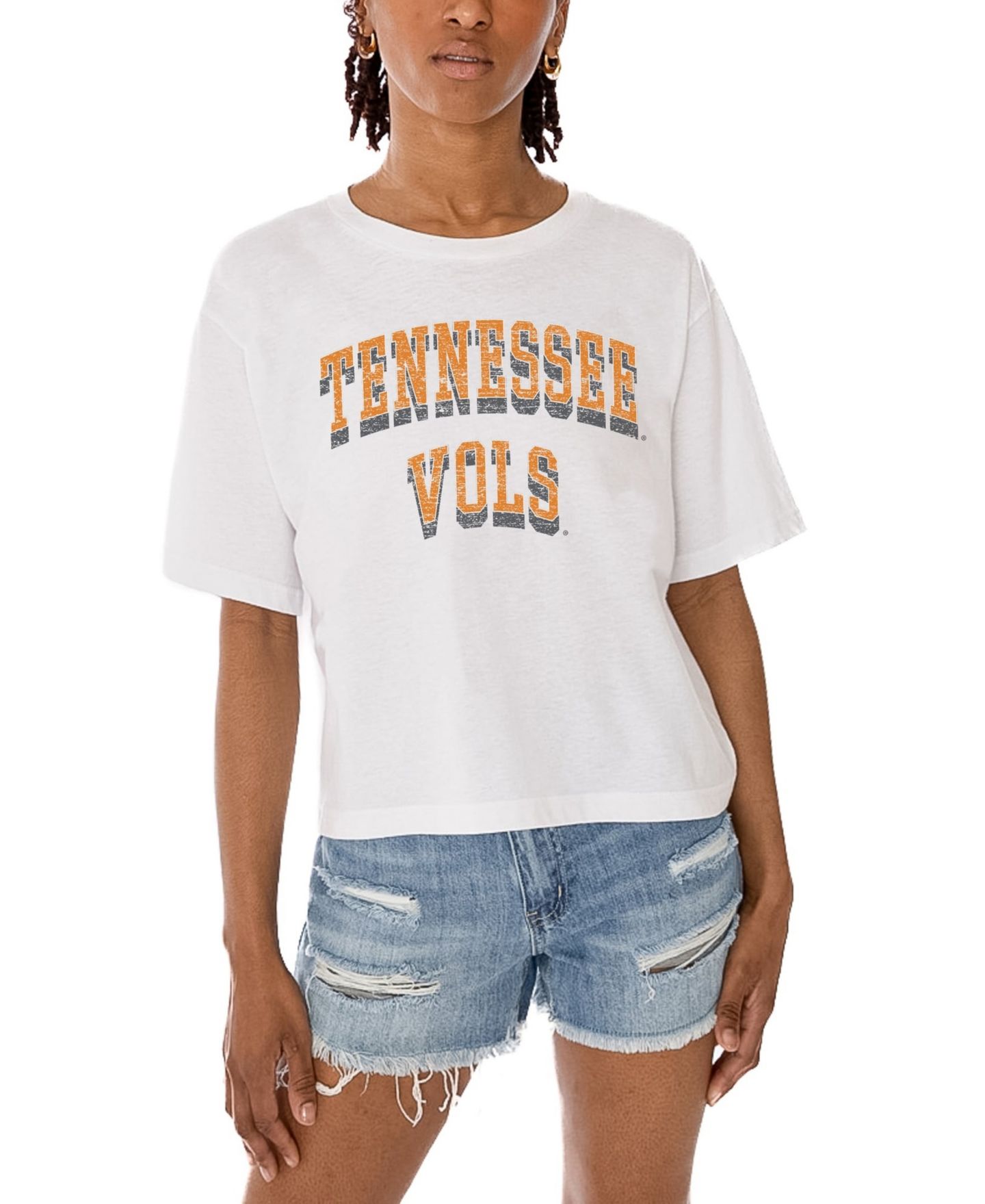 Женская футболка Gameday Couture White Tennessee Volunteers Claim To Fame Boxy Cropped — фото 3