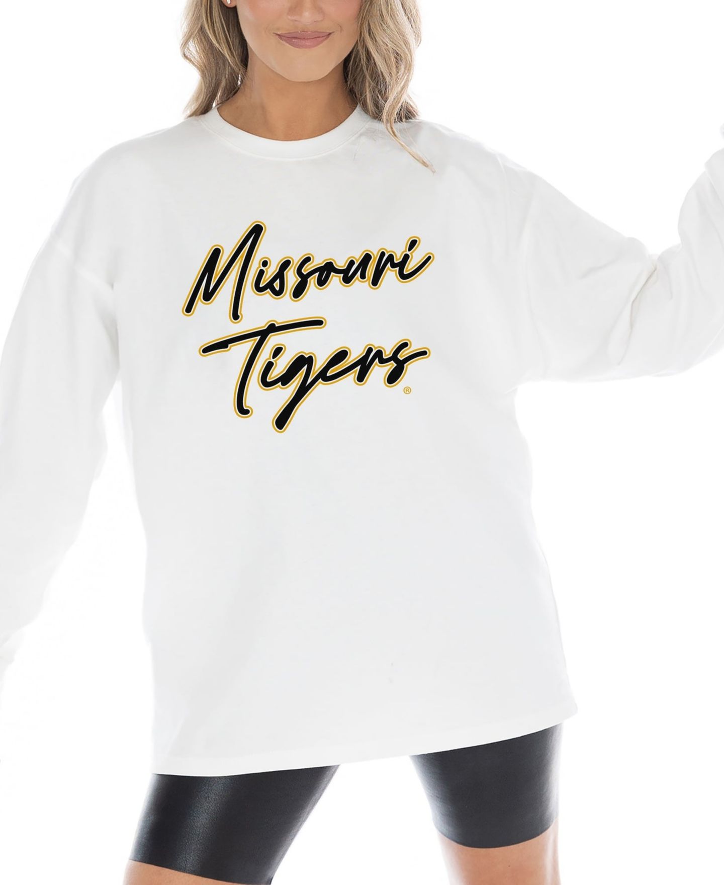 Женская футболка Gameday Couture White Missouri Tigers Midweight Oversized Long-Sleeve — фото 3