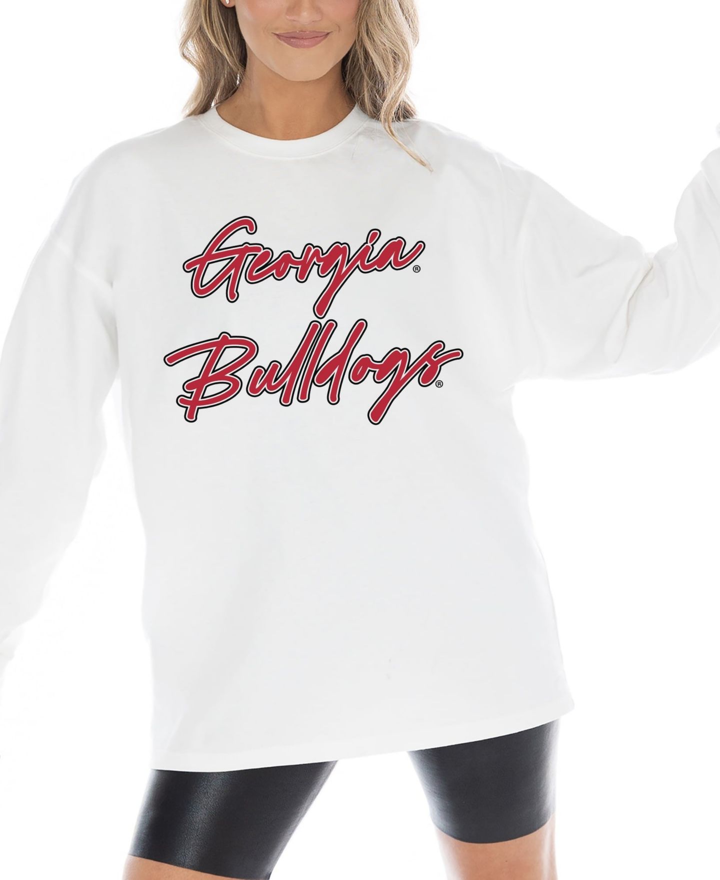 Женская футболка Gameday Couture White Georgia Bulldogs Midweight Oversized Long-Sleeve — фото 3