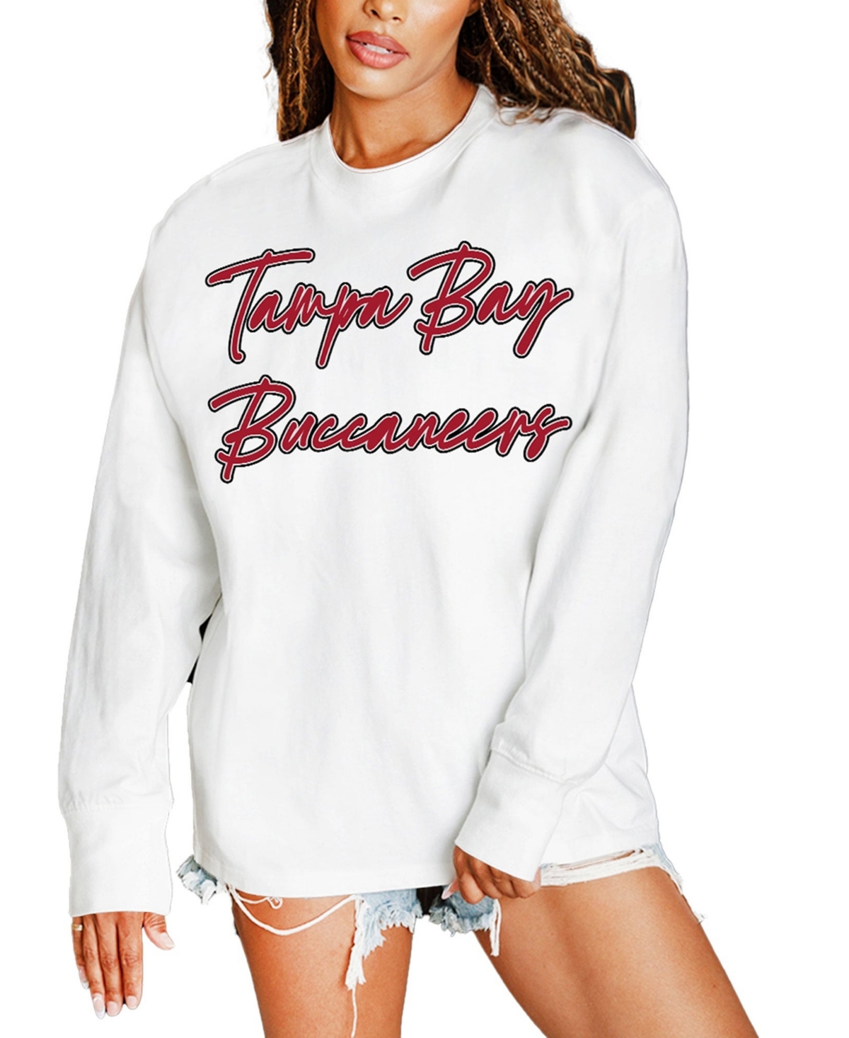 Gameday Couture Women's White Tampa Bay Buccaneers Classic Comeback Oversized Long-Sleeve T-Shirt - White