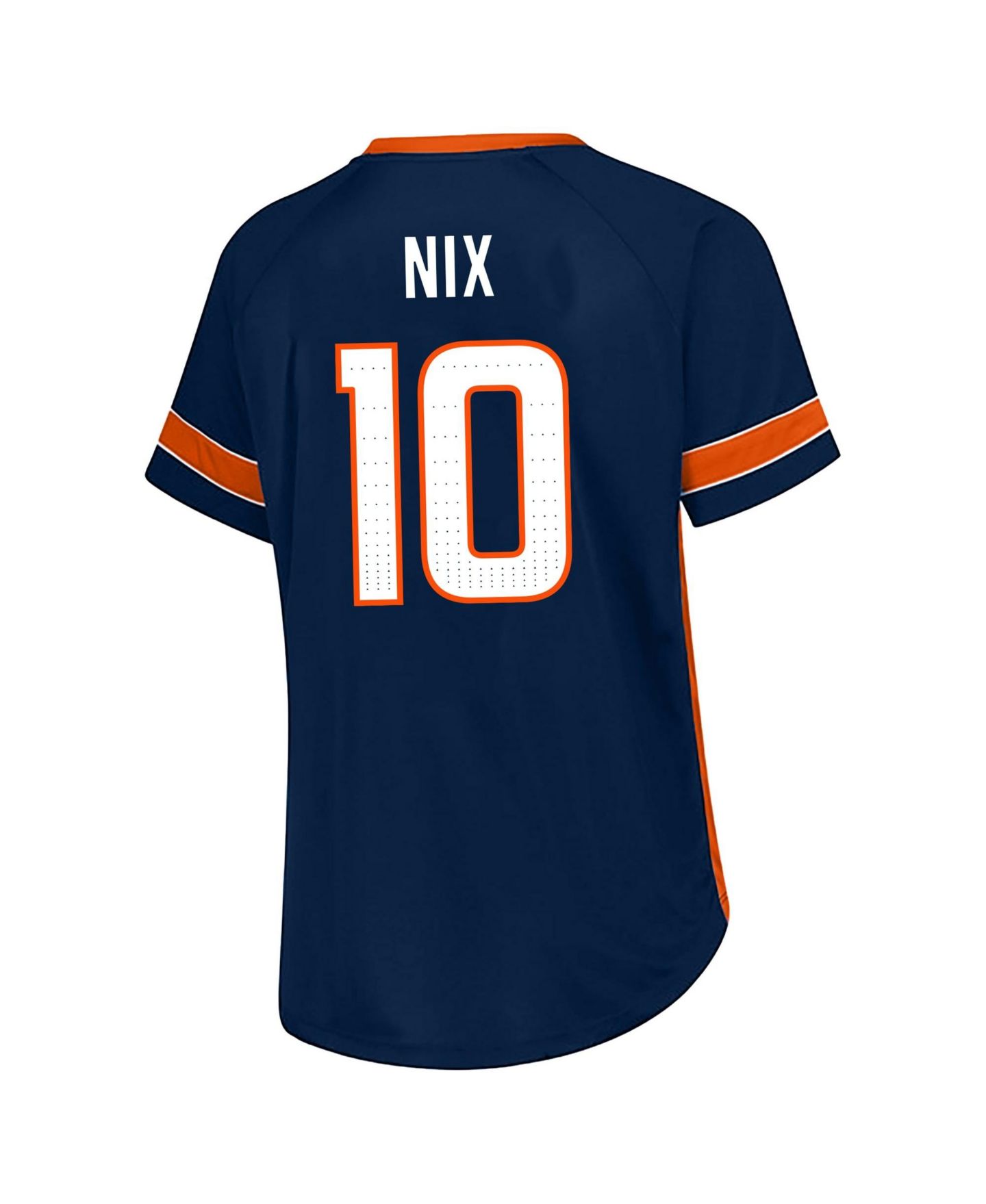 Женская футболка Fanatics Bo Nix Navy Denver Broncos Plus Size Lace Bling Name & Number — фото 3