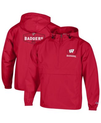 Men's Red Wisconsin Badgers Delay Packable Half-Zip Jacket