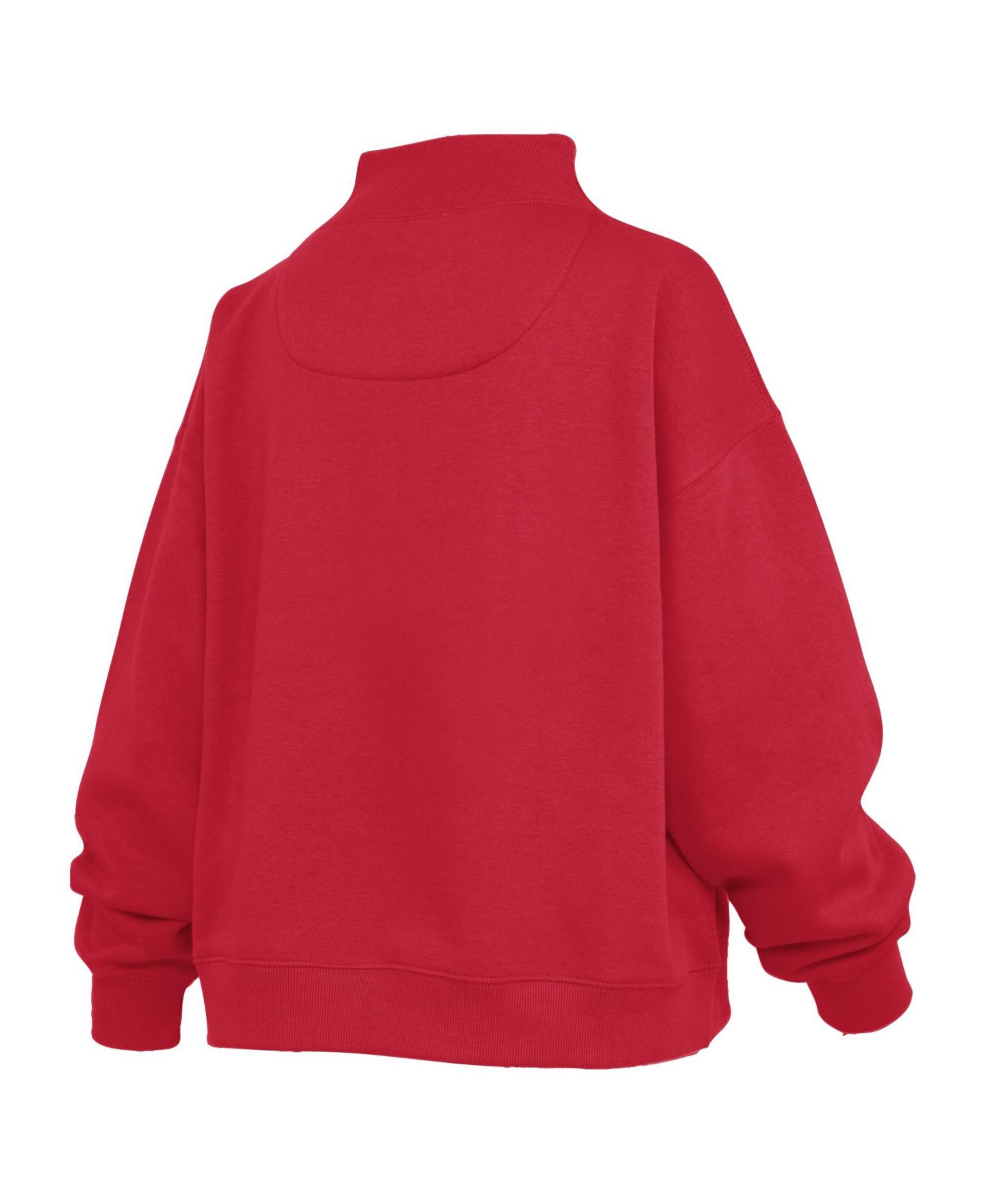 Женская толстовка Pressbox Scarlet Ohio State Buckeyes Oversized Slogan Fleece Mock Neck — фото 3