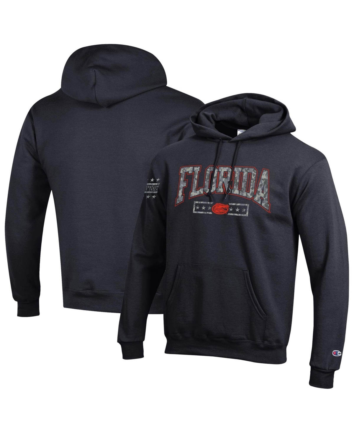 Champion Men's Black Florida Gators Operation Hat Trick Camo Script Powerblend Fleece Hoodie - Black