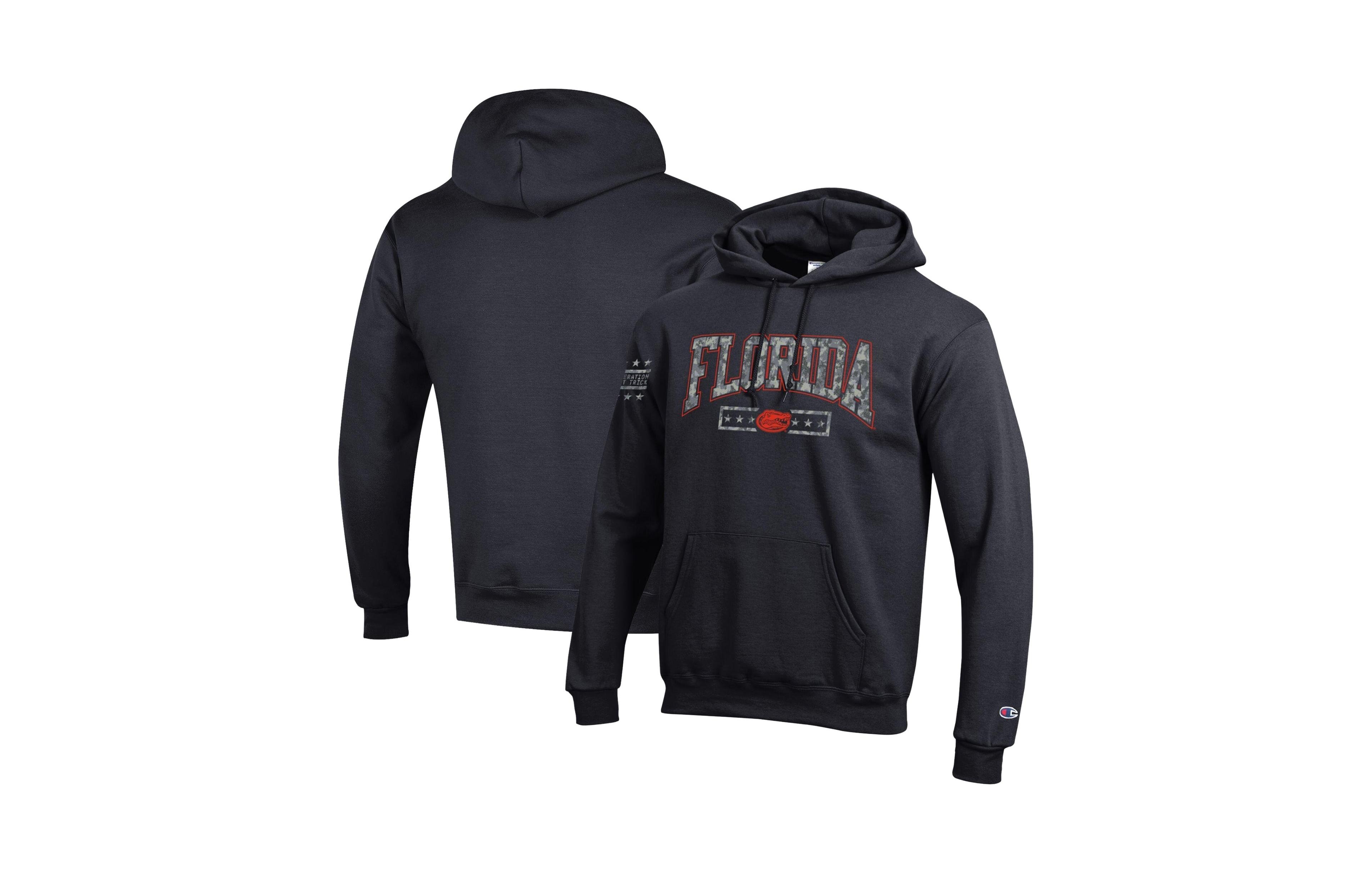 Champion Men's Black Florida Gators Operation Hat Trick Camo Script Powerblend Fleece Hoodie