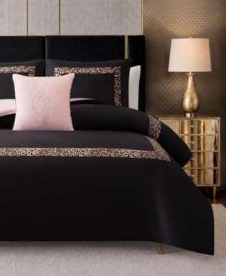 Leopard Hotel Border 4-Piece Comforter Set, Full/Queen