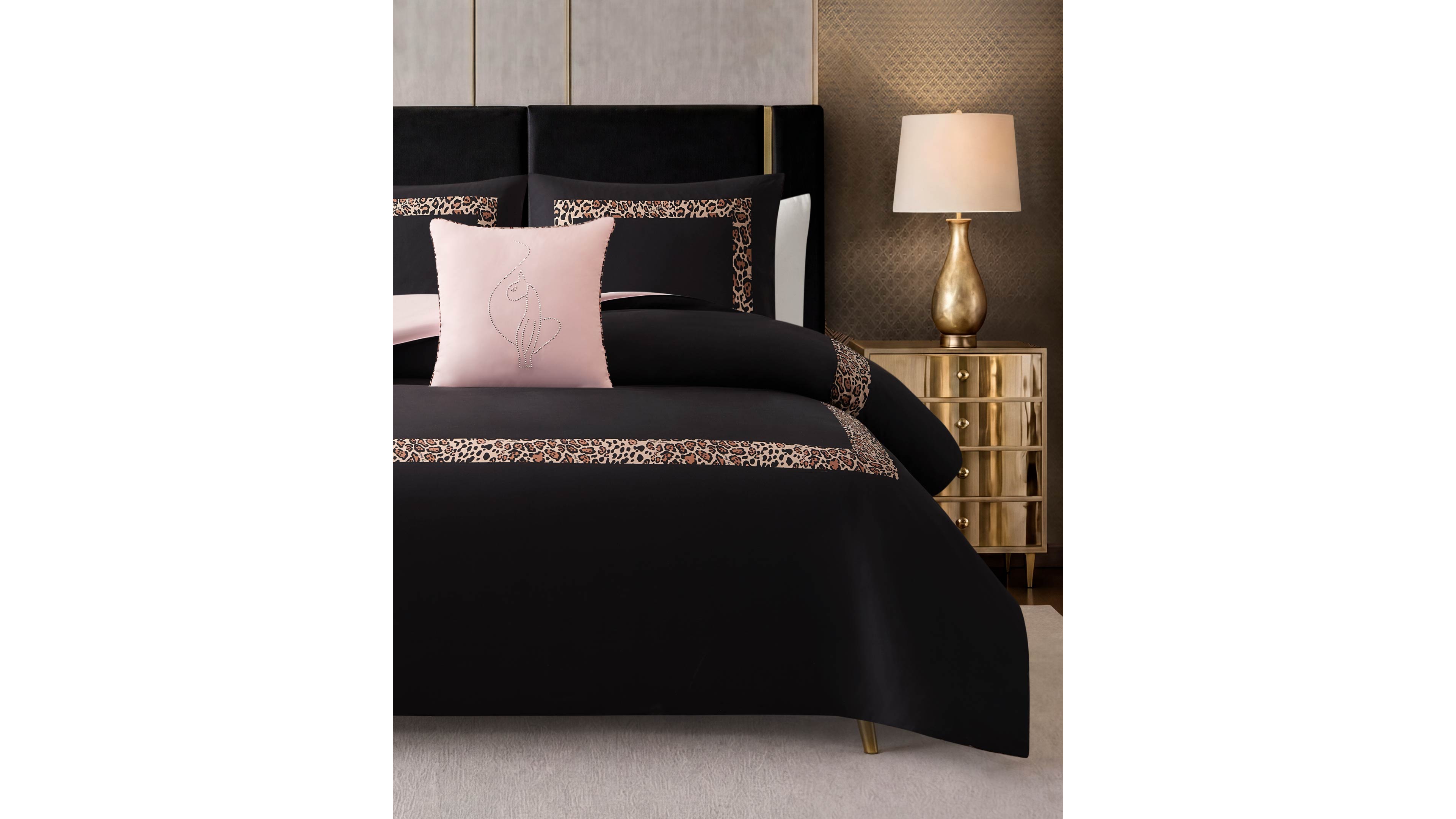 Baby Phat Leopard Hotel Border 4-Piece Comforter Set, Full/Queen