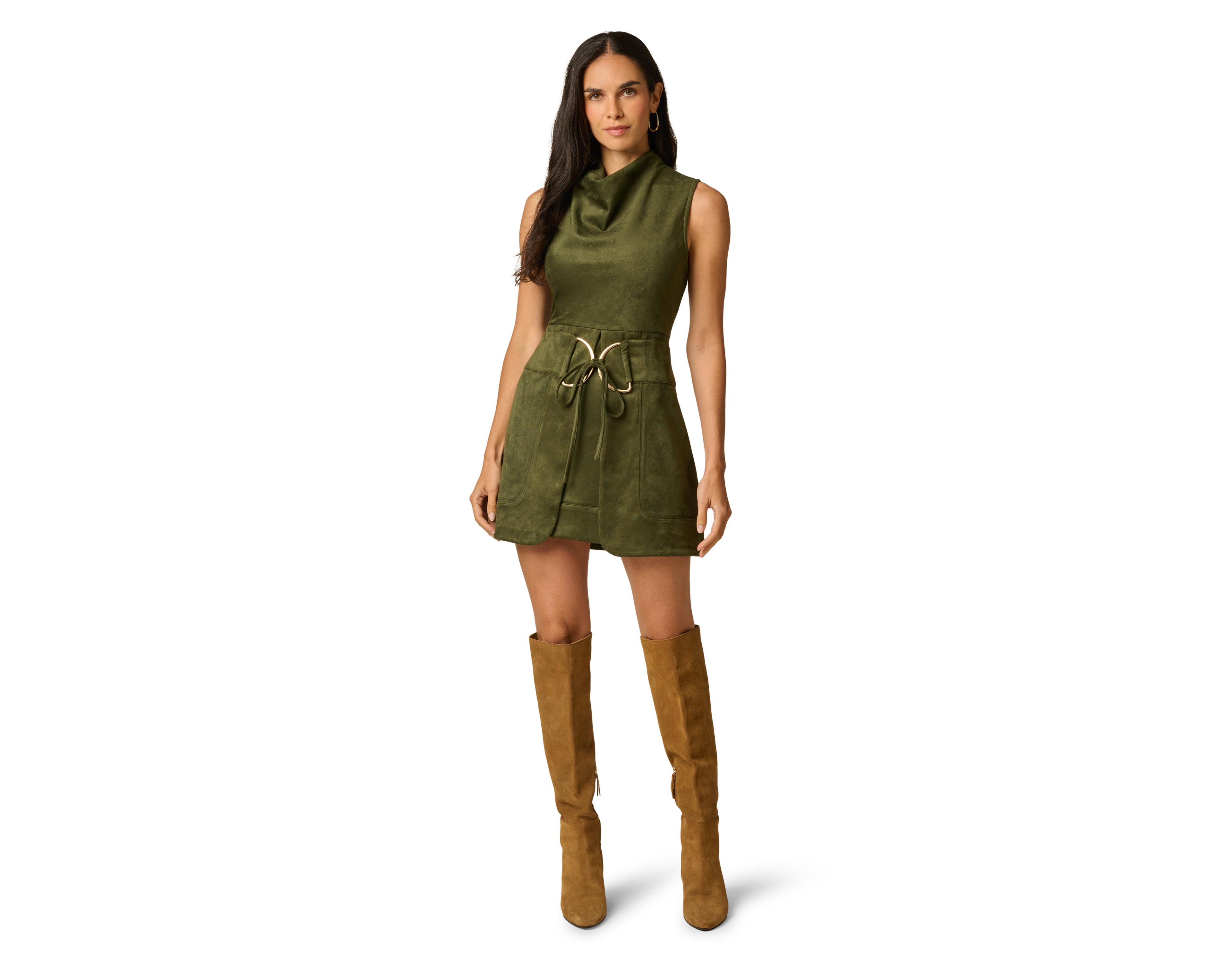 Adrianna Papell Women's Cowl Neck A-Line Mini Dress