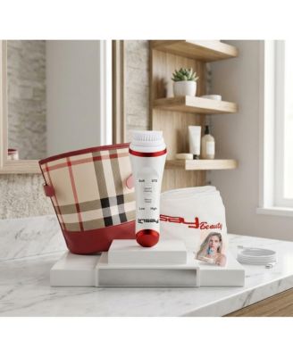 UltraSonic Facial & Body Cleansing Brush with Temperature control for deepest pores cleaning SPA Bundle with USB Cable, Headband & Bag
