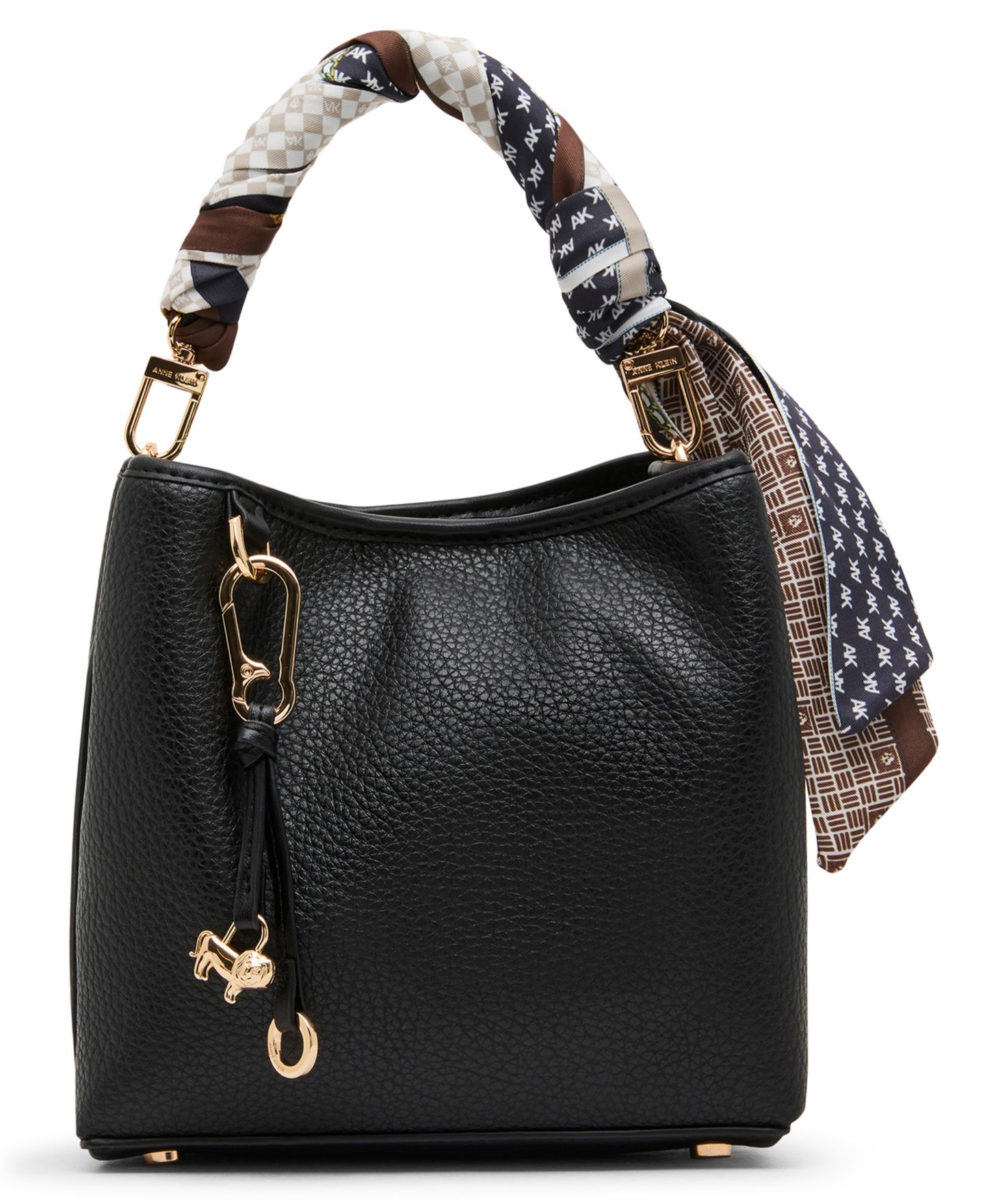 Женская сумка Anne Klein Convertible Strap Small Bucket Crossbody, цвет: Чёрный — фото 1