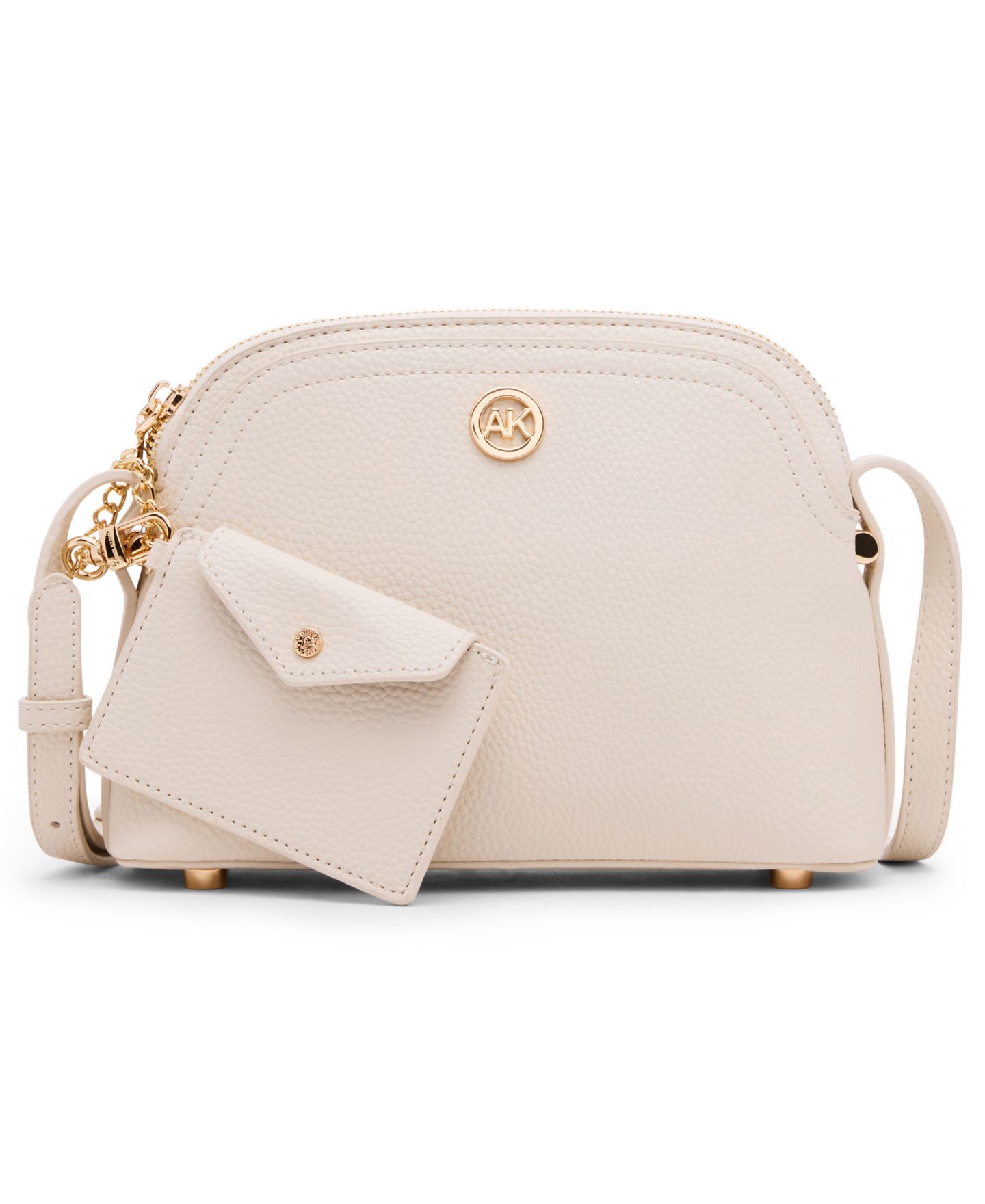 Женский кошелёк Anne Klein Dome Zip-Top Detachable Card Case Crossbody Handbag, цвет: Белый — фото 1