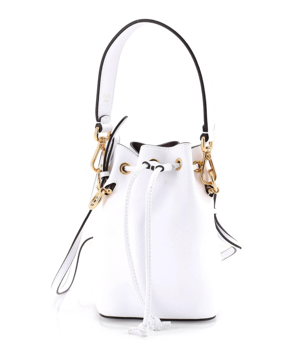 Pre-Owned Fendi Mini Mon Tresor Bucket Bag Leather - White