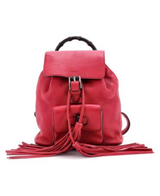 Medium Bamboo Tassel Backpack Leather