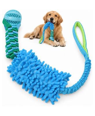 Interactive Bungee Dog Tug Toy Squeaky Ball Durable Fetch Rope Handle