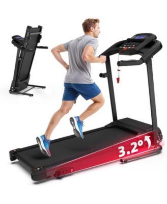 Compact Folding Treadmill for Home - 2.5HP Quiet Brushless Motor, 3-Level Incline, 7.5 MPH, Shock Absorption, Space-Saving Design