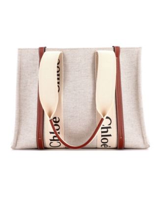 Medium Woody Tote Canvas with Leather