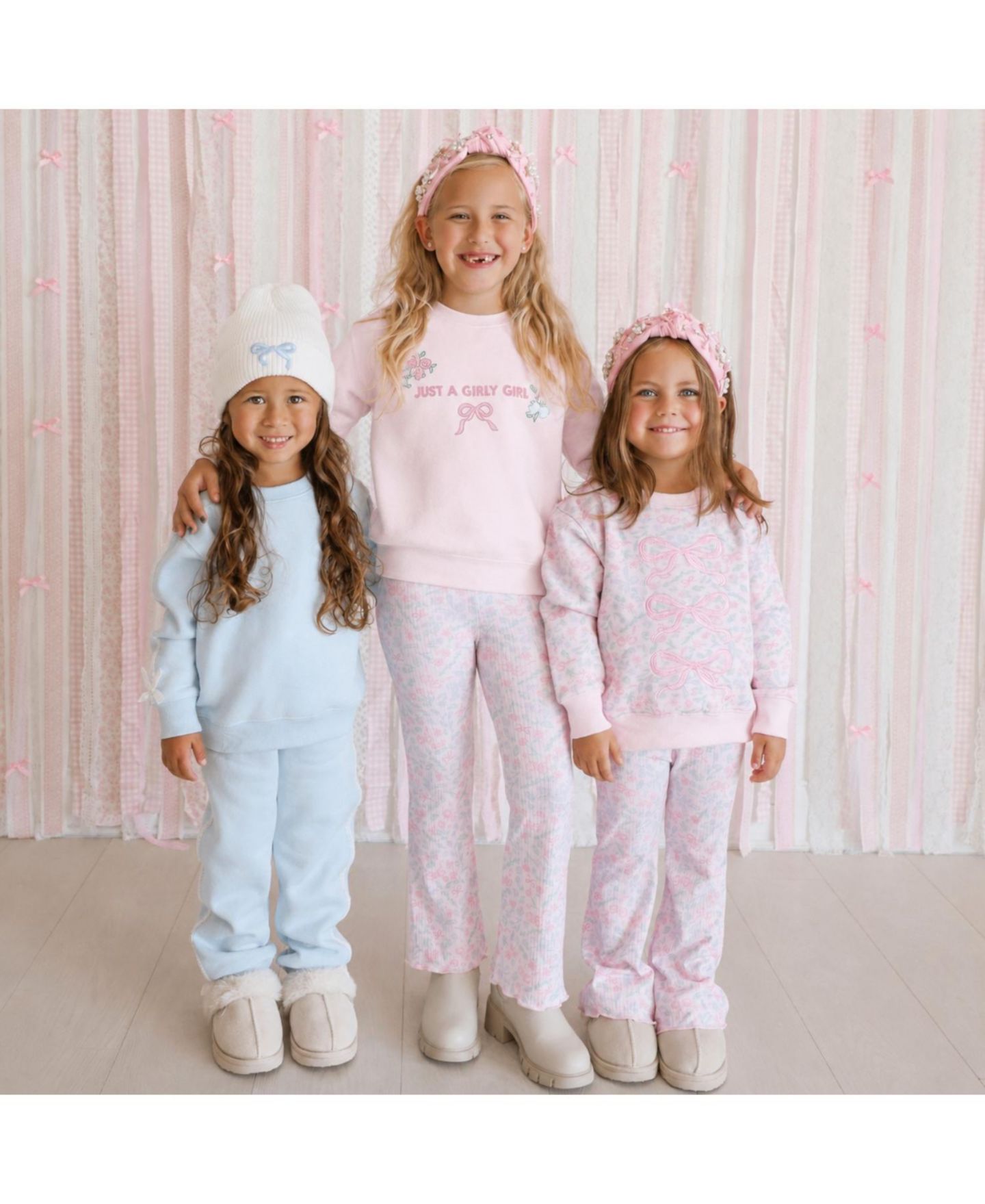 Толстовка Sweet Wink Bow Trellis Floral and Bow Crewneck для девочек, цвет: Розовый — фото 5