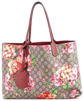 Medium Reversible Tote Blooms GG Print Leather