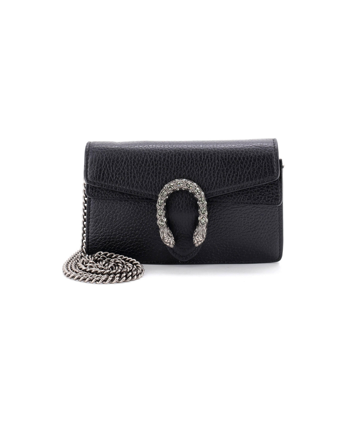 Pre-Owned Gucci Super Mini Dionysus Bag Leather - Black