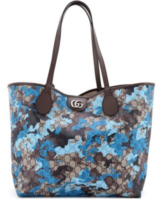 Large Ophidia GG Open Tote GG Camouflage Coated Canvas