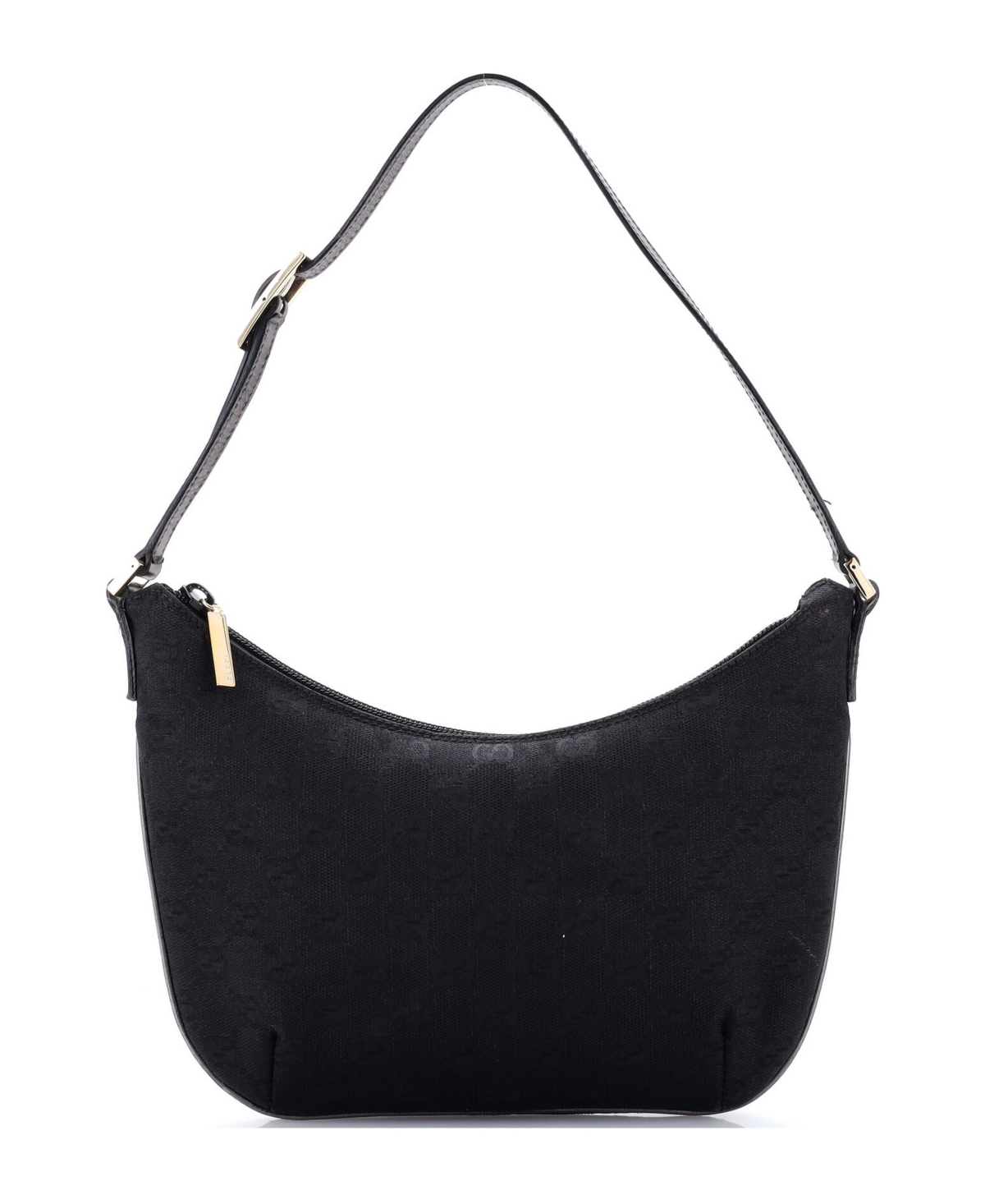 Pre-Owned Gucci Small Vintage Pochette Shoulder Bag Gg Canvas - Black