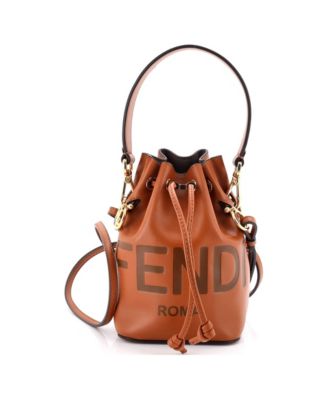 Mini Logo Mon Tresor Bucket Bag Leather