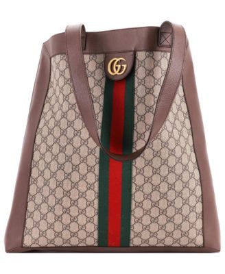 Large Ophidia Soft Open Tote GG Coated Canvas