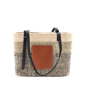 Small Square Basket Tote Woven Raffia