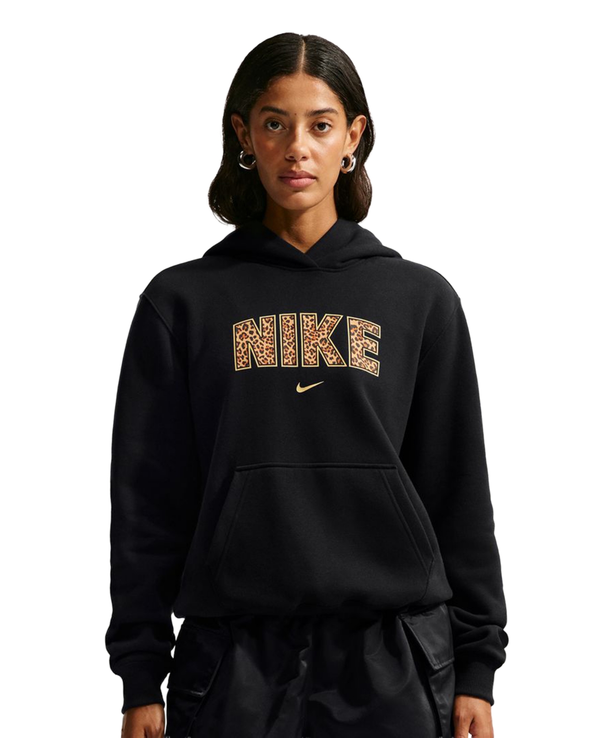 Nike Women's Studio Fleece Medium-Weight Pullover Hoodie - Black