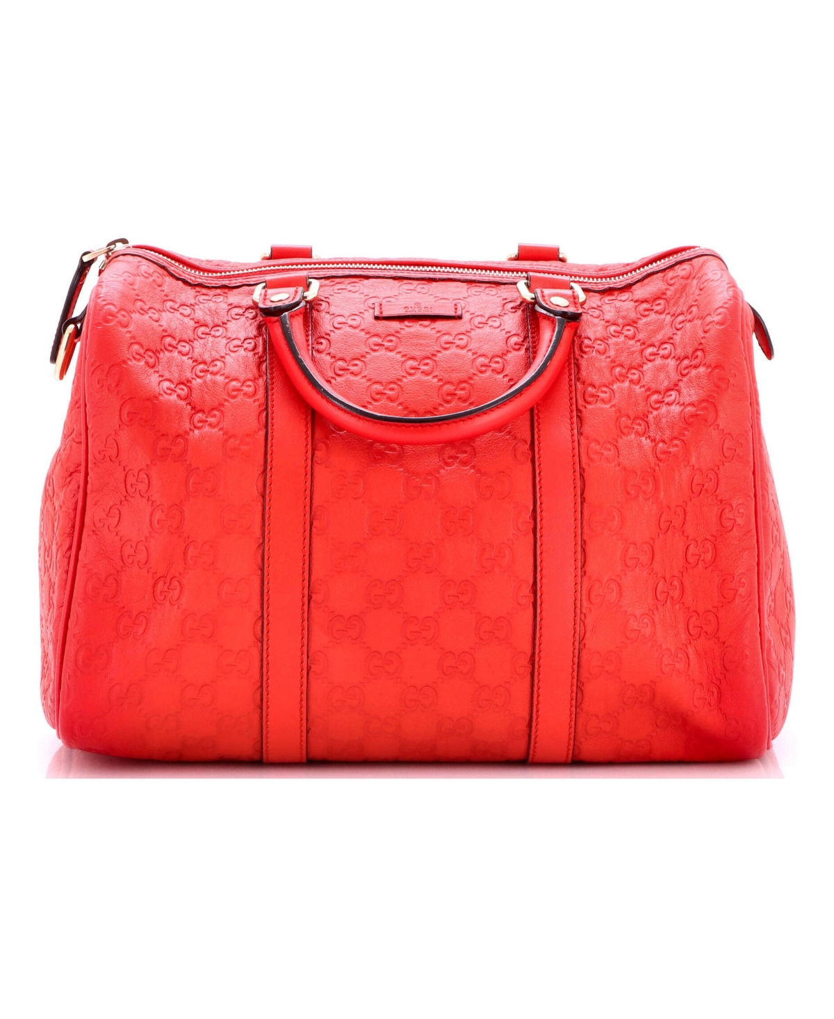 Pre-Owned Gucci Medium Joy Boston Bag Guccissima Leather - Red
