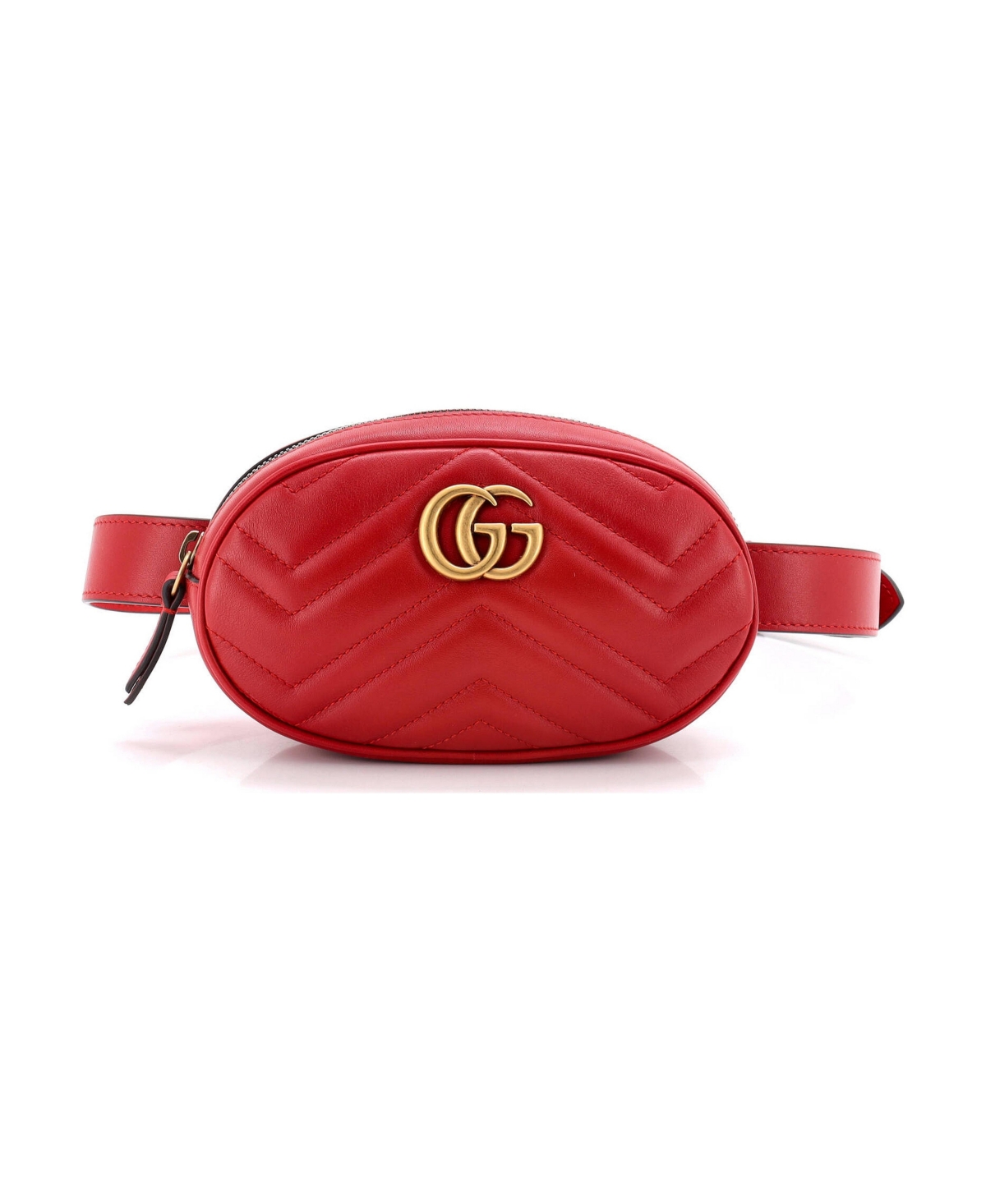 Gucci Gg Marmont Matelasse Leather Belt Bag - Red