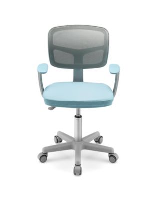 Height-Adjustable Kids Desk Chair with Mesh Back and Rolling Casters