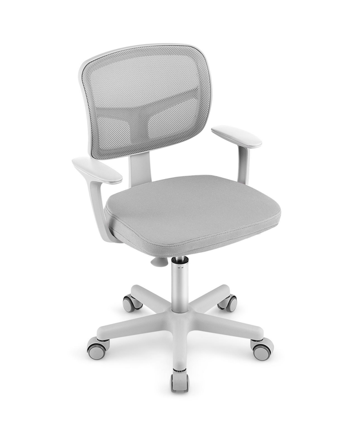 Mecale Height-Adjustable Kids Desk Chair with Mesh Back and Rolling Casters - Gray