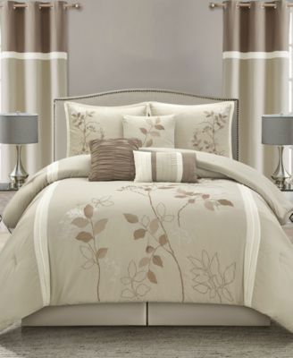 Lucy Floral 9-Piece Comforter Set, Queen