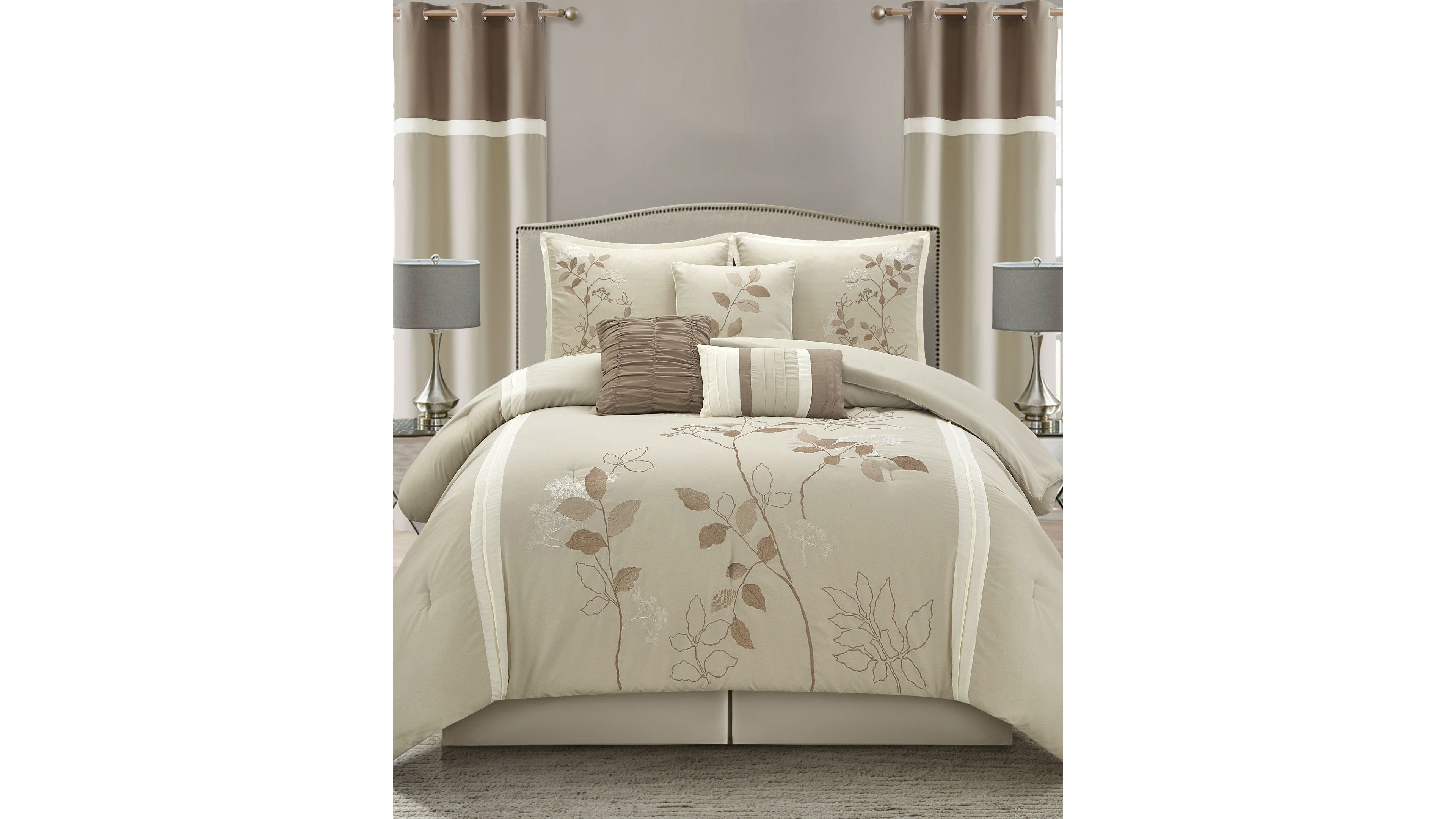 Stratford Park Lucy Floral 9-Piece Comforter Set, Queen
