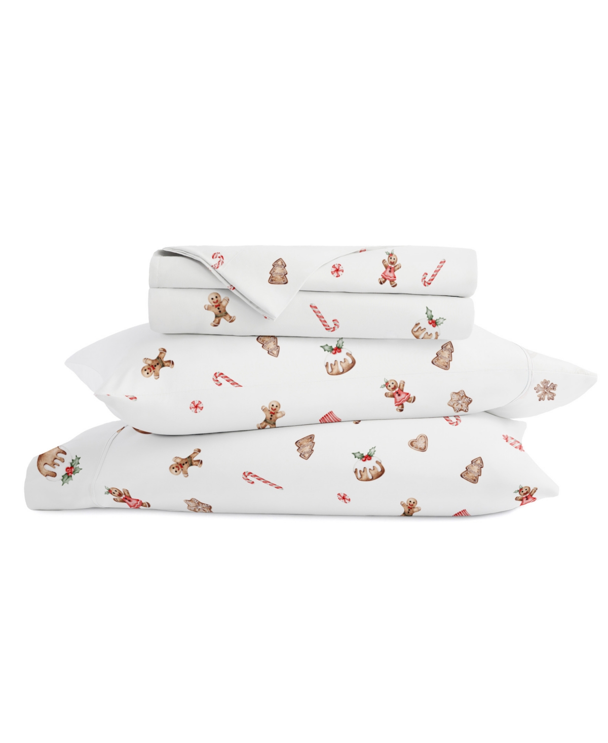 Casual Comfort Christmas Patterns Holiday Sheet Set, One Size, White
