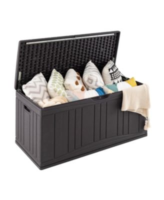 80 Gallon Outdoor Deck Box with Gas Strut Lid and 330 lb Capacity