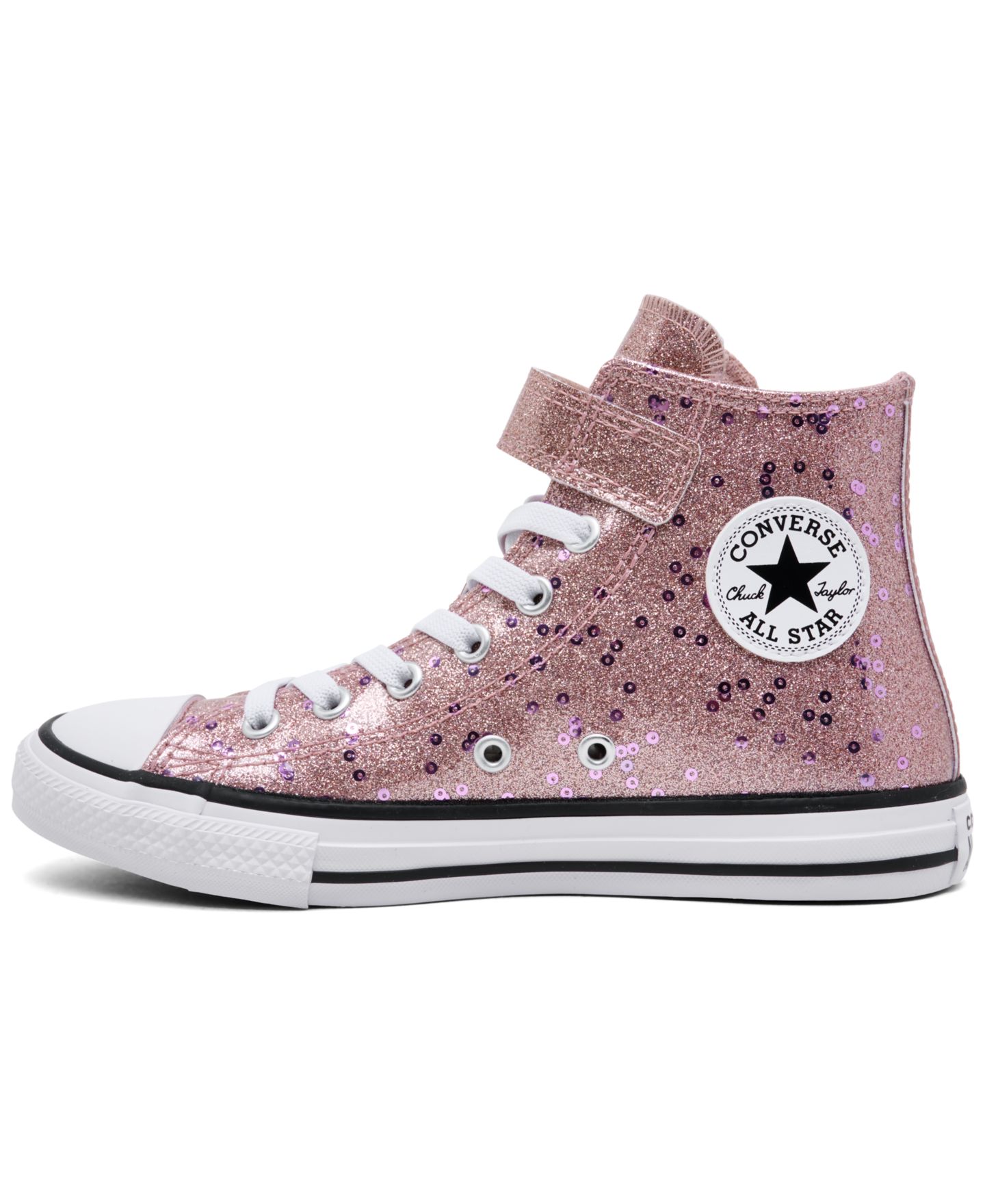 Кроссовки Converse Chuck Taylor All Star Glitter & Sequins Easy-On Fastening Strap Lifestyle для девочек, цвет: Розовый / Красный — фото 3