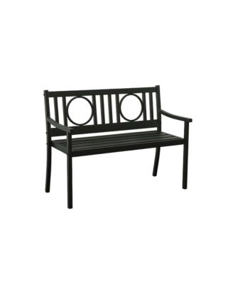 45" Metal Geometric Back Garden Patio Bench