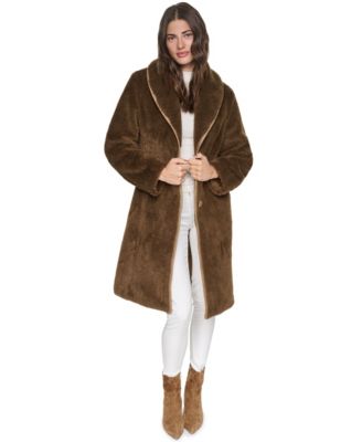 Women's Edessa Faux Sherpa Shawl Collar Coat