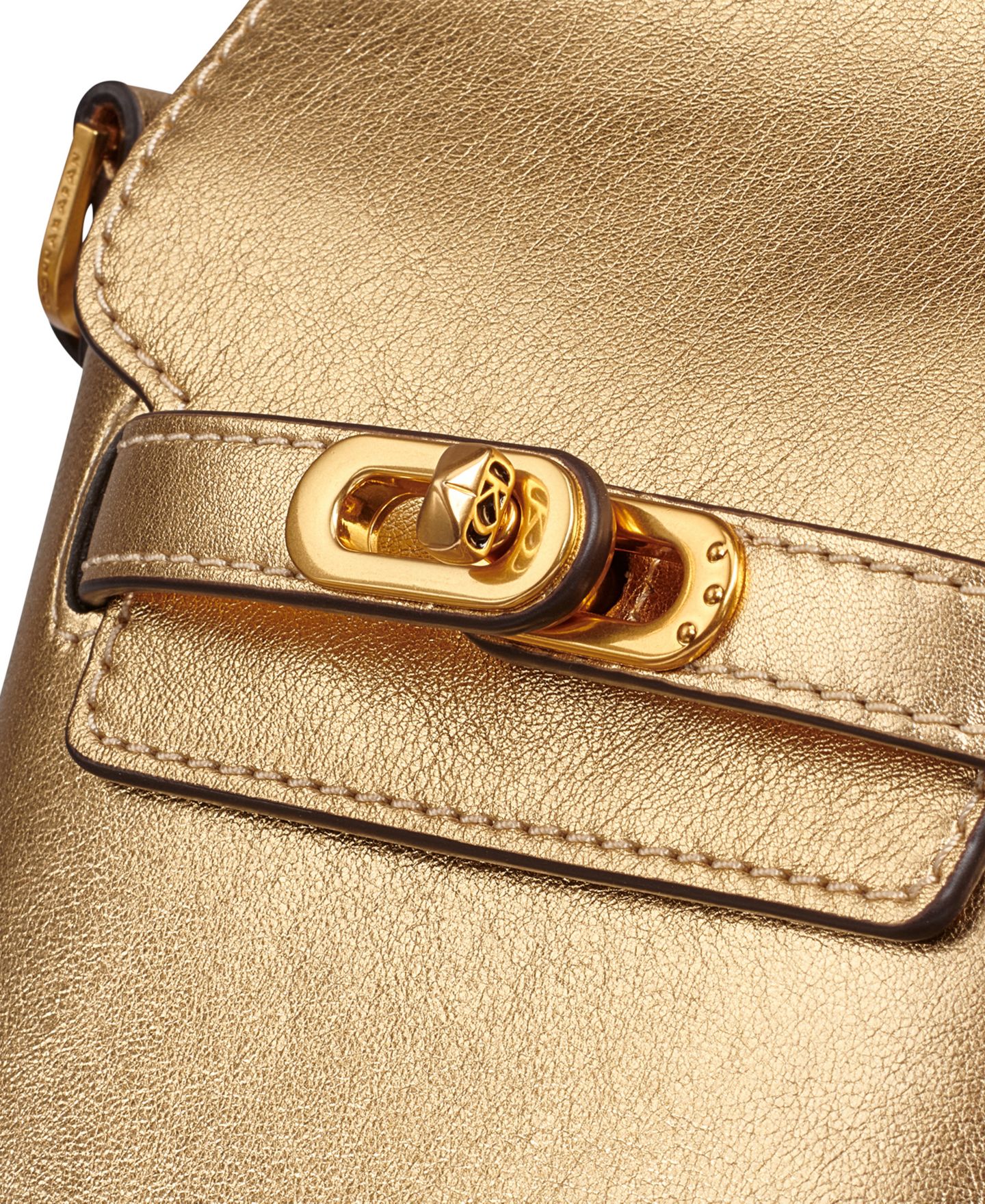 Женская сумка Donna Karan New York Bridgehampton North-South Leather Adjustable Mini Crossbody, цвет: Золотой — фото 10