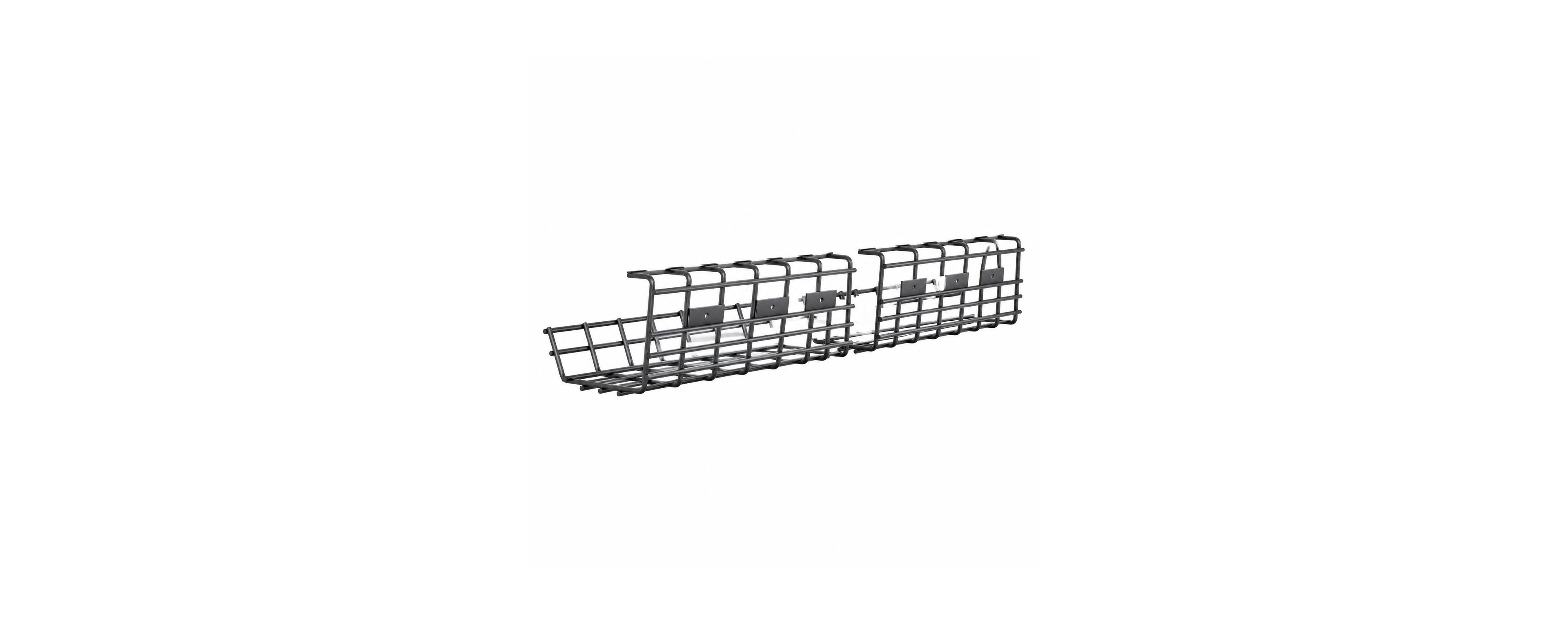 Lowking 2 Pack Under Desk Cable Management Tray Large Metal Cord Organizer